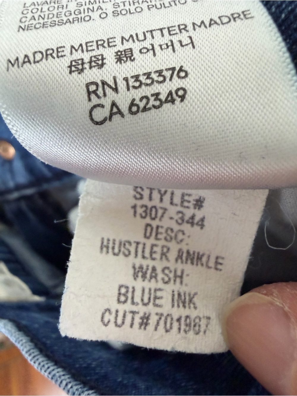 MOTHER The Hustler Ankle Denim Jean Classic Blue Ink Super High Rise Size 24 - Picture 6 of 7